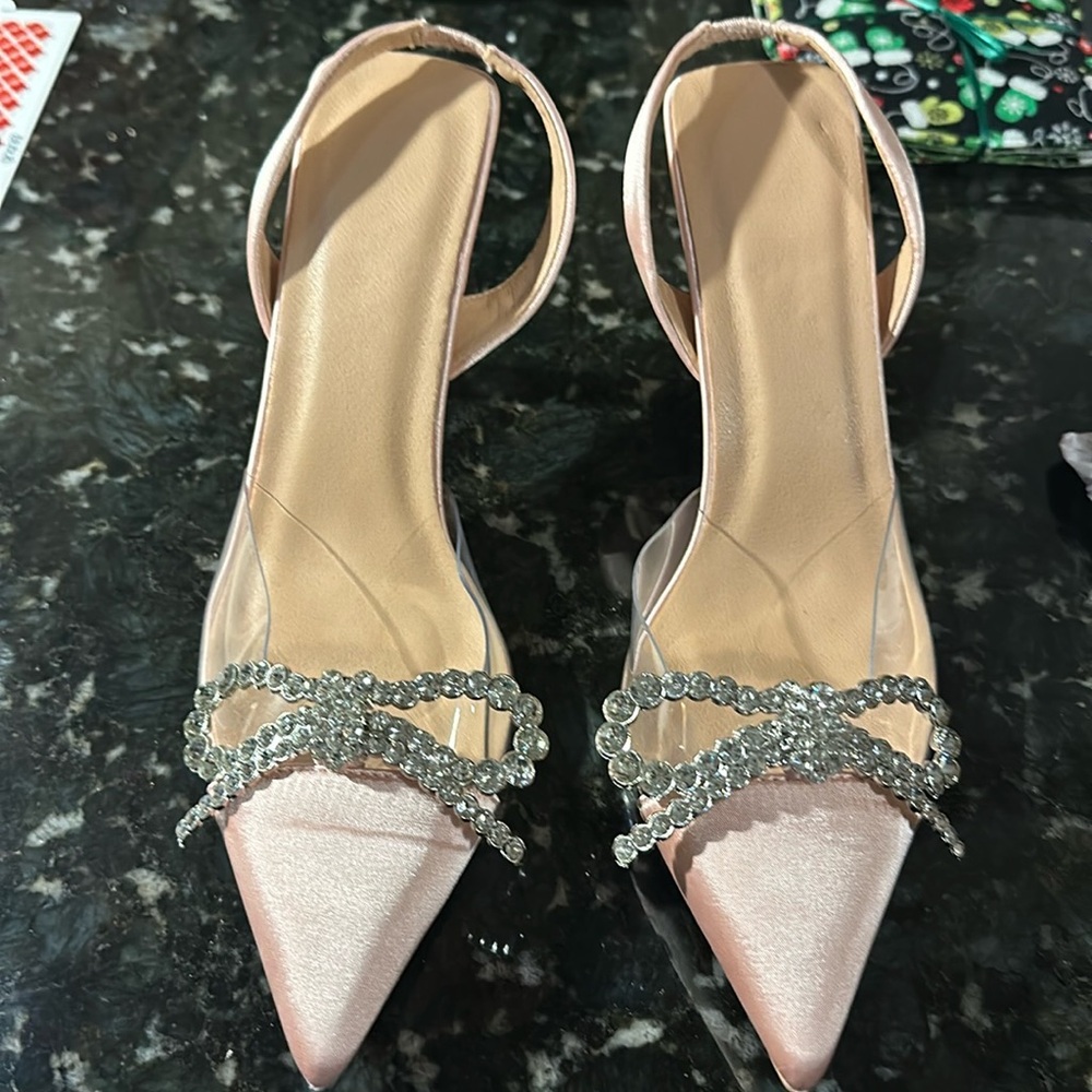 Satin Pink Evening Heel
